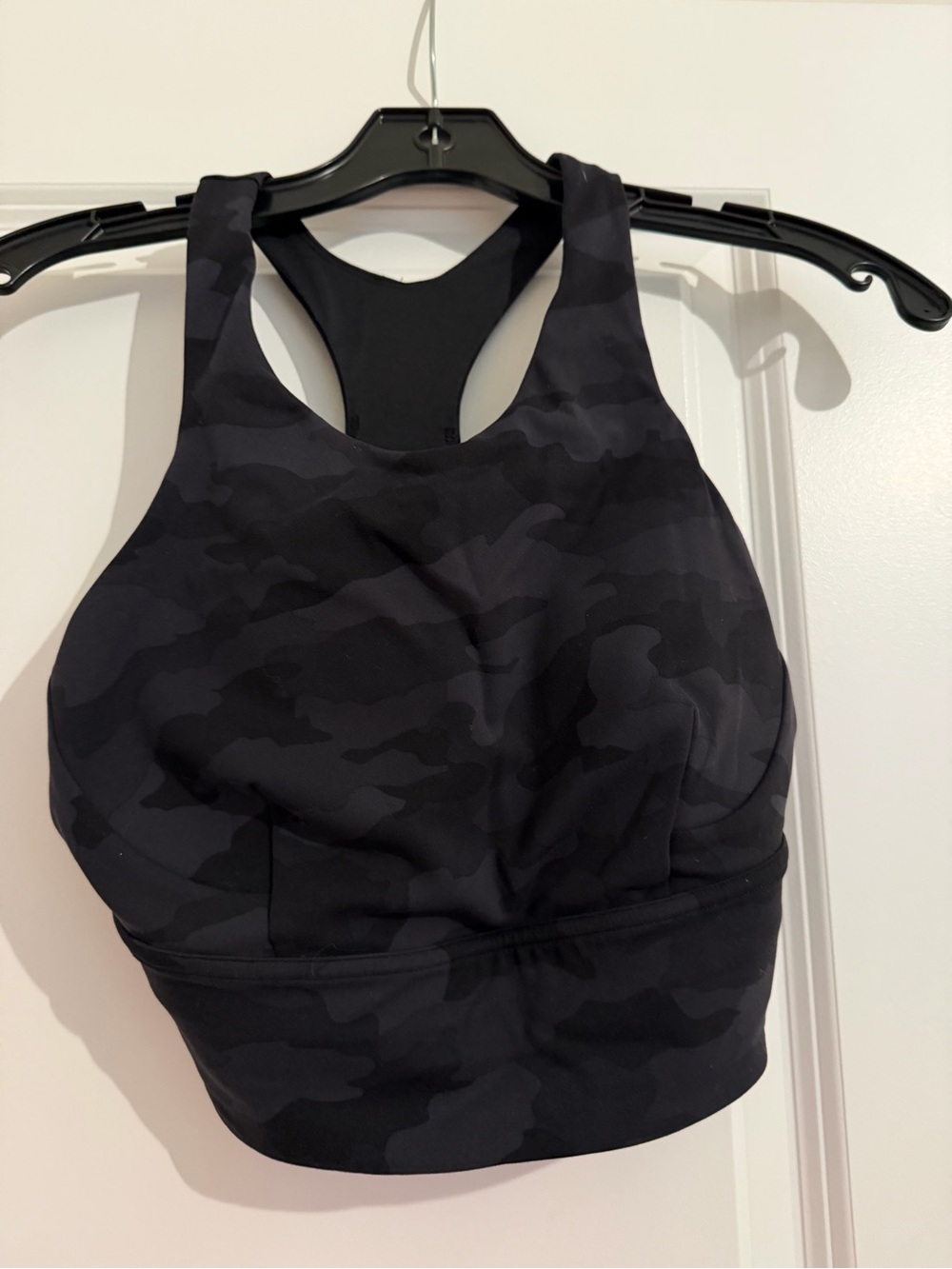 Lululemon Wunder train long line black camo sports bra